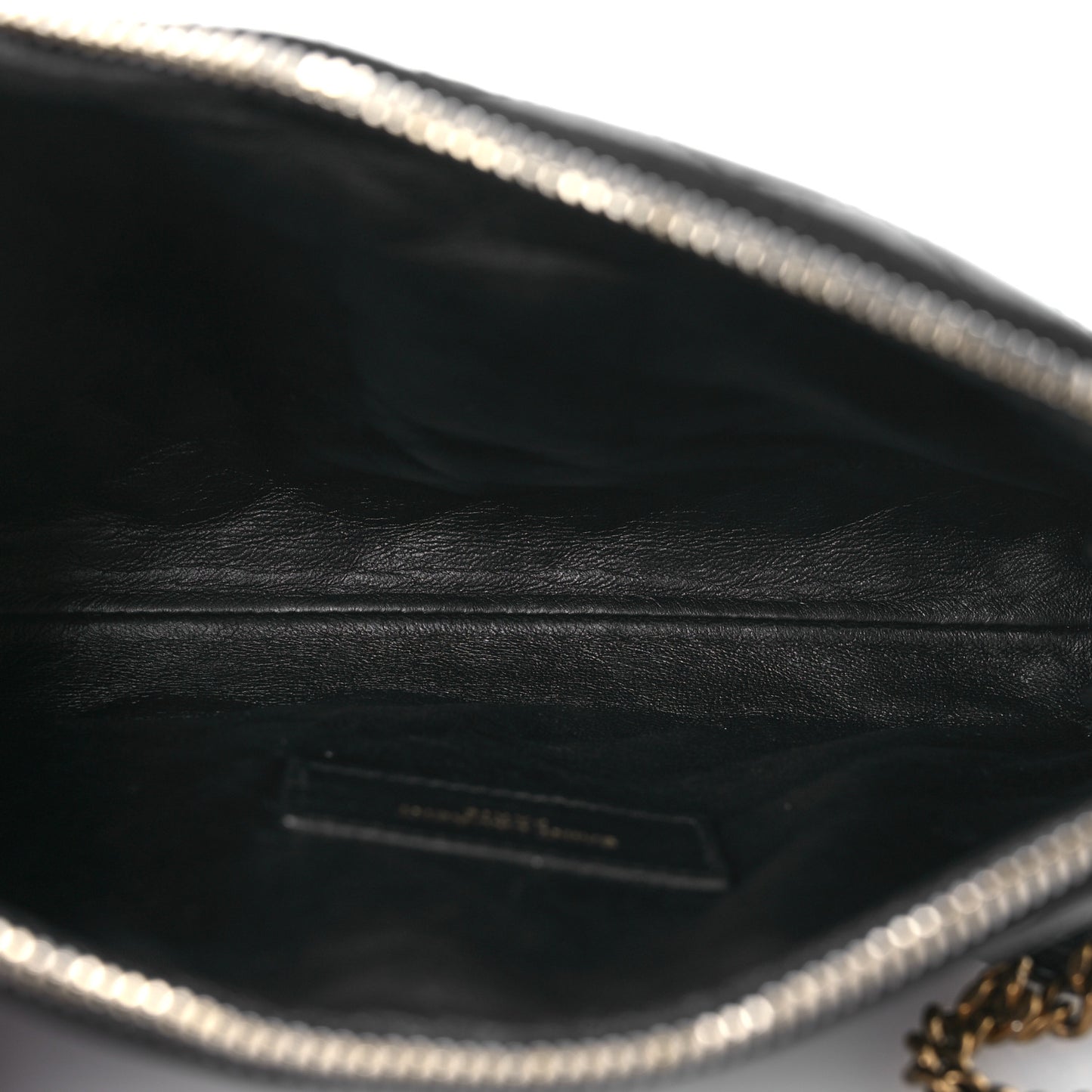Patent Quilted Gaby Zipped Pouch Black