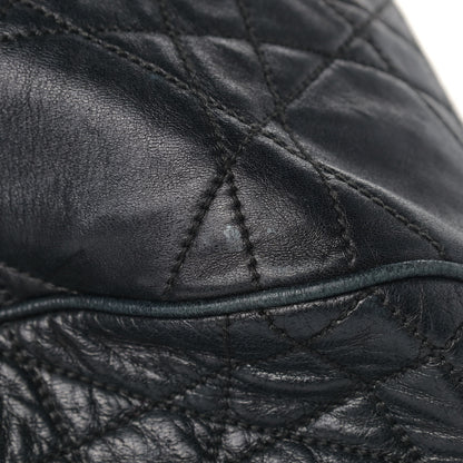 Christian Dior Lambskin Cannage Drawstring Bag Black 9 of 19