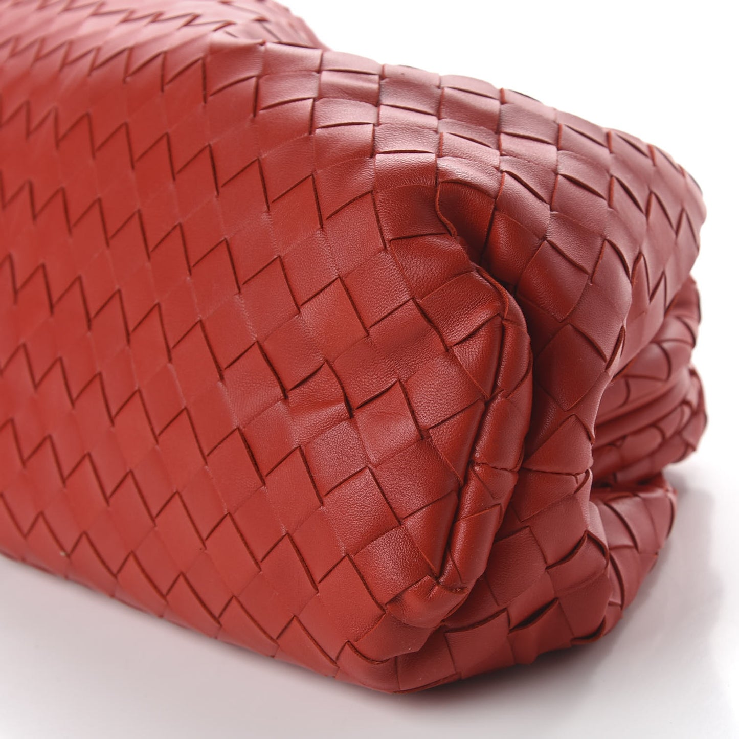 Nappa Maxi Intrecciato The Pouch Oversized Clutch Bright Red