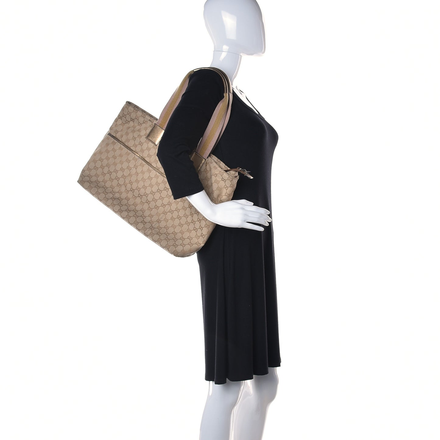 Monogram Web Large Diaper Tote Bronze