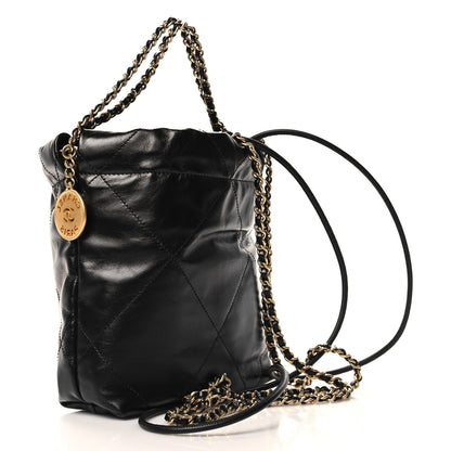 Chanel Shiny Calfskin Quilted Mini Chanel 22 Black 3 of 11