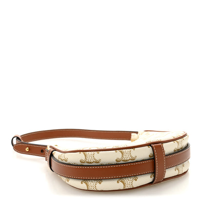 Celine Canvas Calfskin Mini Ava Triomphe Shoulder Bag White 4 of 11