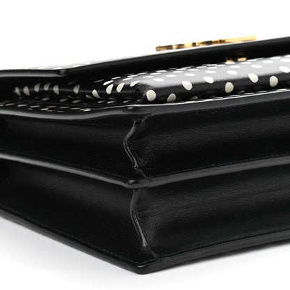Saint Laurent Calfskin Polka Dot Medium Monogram Sunset Black White 10 of 11