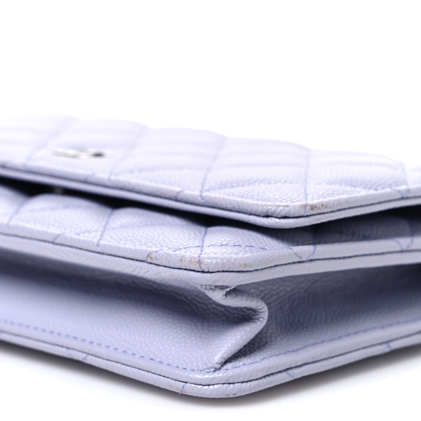 Caviar Quilted Wallet on Chain WOC Light Purple