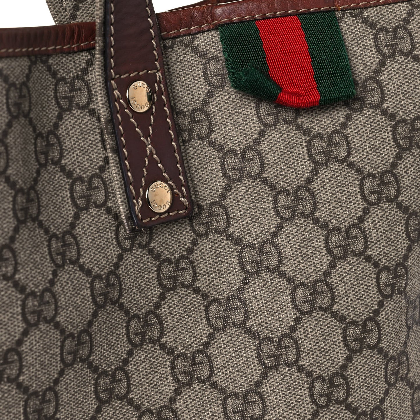 GG Plus Monogram Medium Signature Web Loop Tote Brown