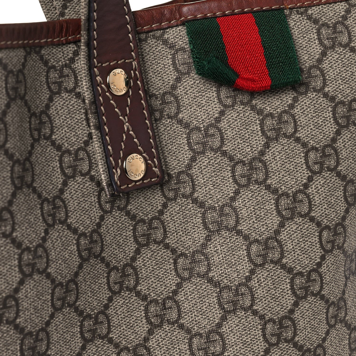 Gucci GG Plus Monogram Medium Signature Web Loop Tote Brown 6 of 11
