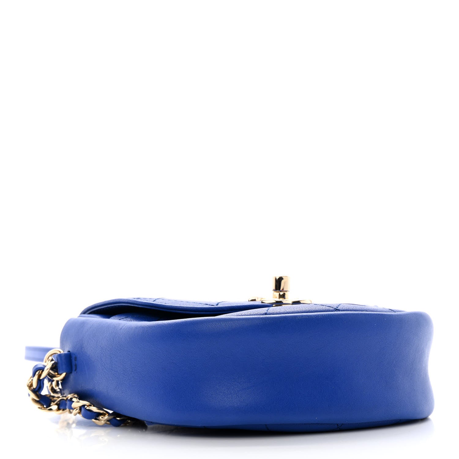 Chanel Goatskin Stitched Casual Trip Messenger Flap Royal Blue 4 of 12