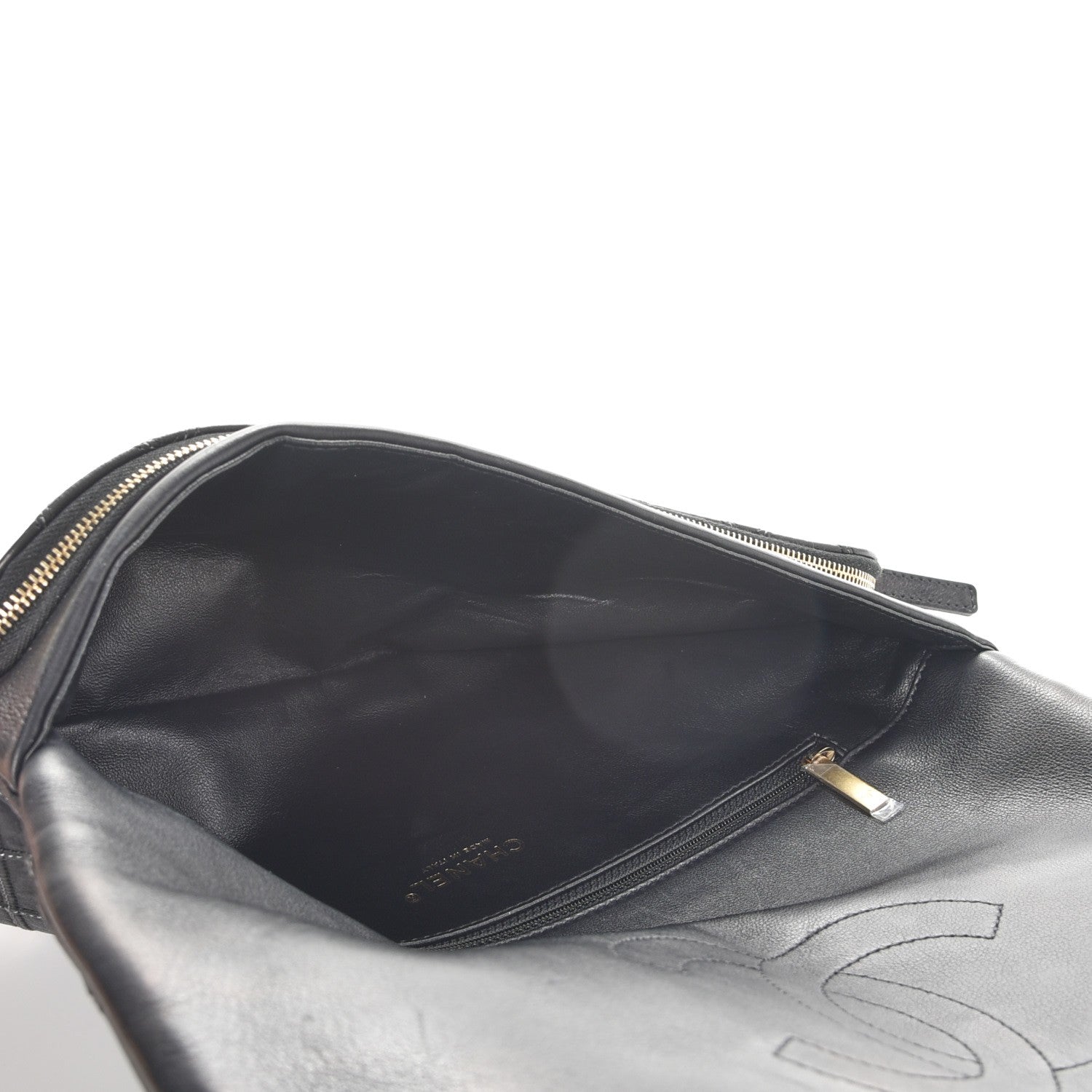 Chanel Calfskin Stitched Thin City Clutch Black 5 of 8