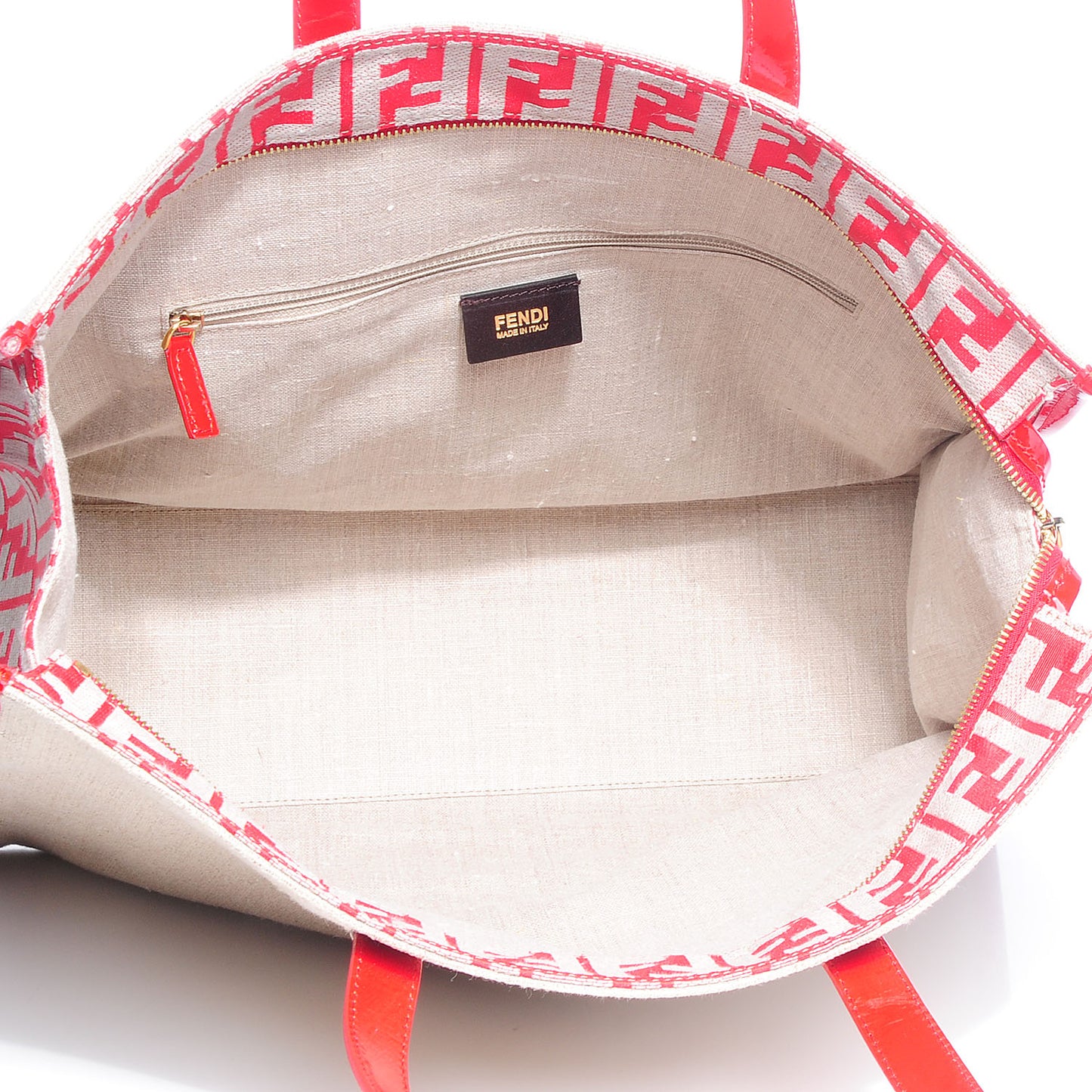 Linen Patent FF Shopping Tote Fragola