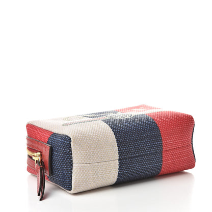 Gucci Canvas Sylvie Stripe Logo Cosmetic Case Mystic White Hibiscus Red Maritime 4 of 7