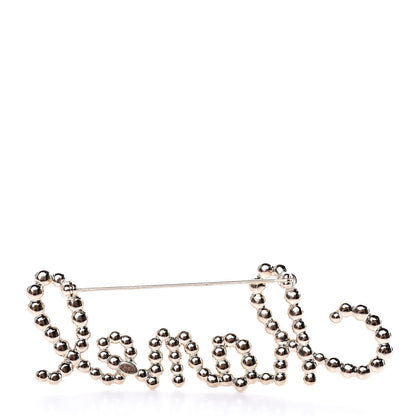 Chanel Metal Glass Swirling Pearls Brooch Pin Gold 3 of 5