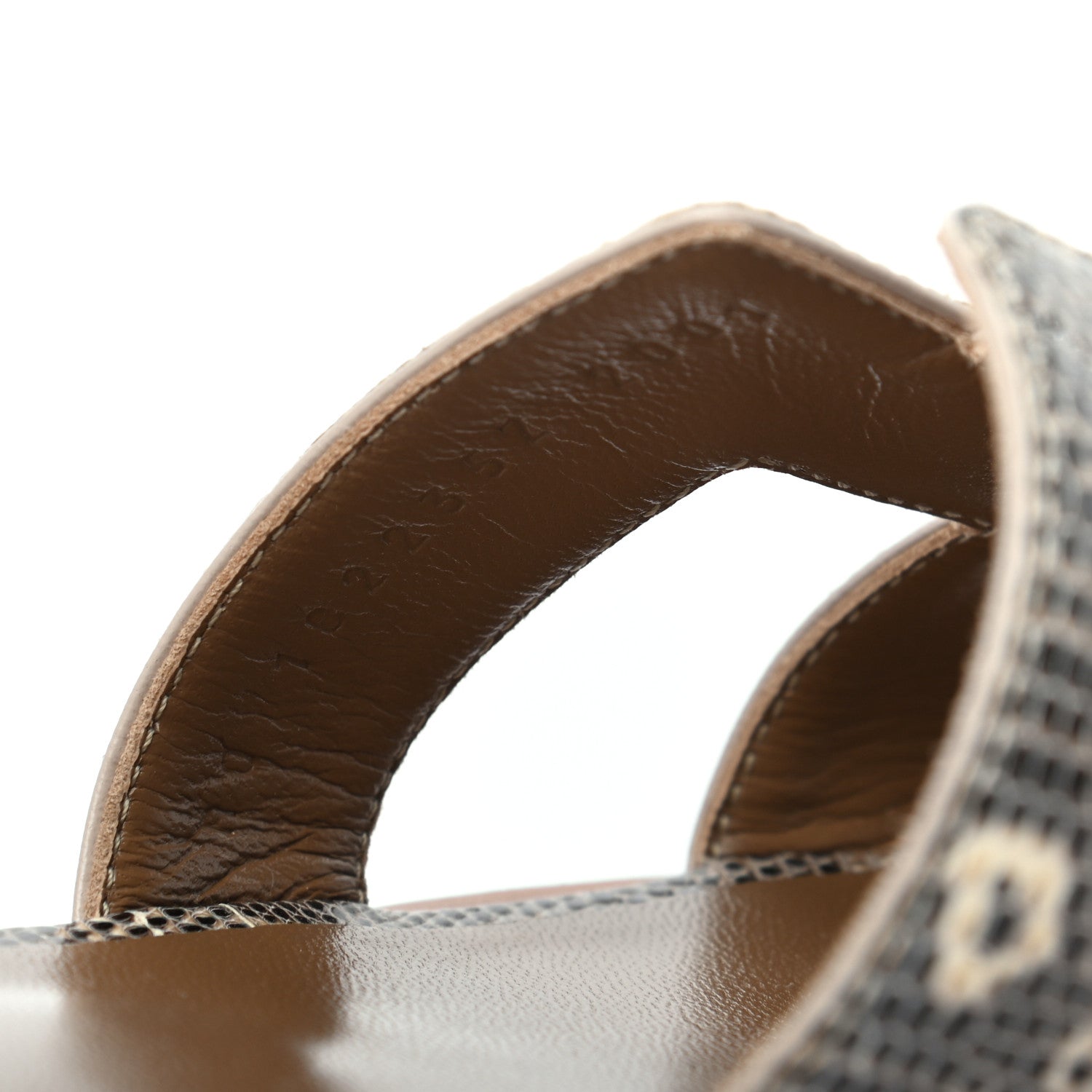 Hermes Lizard Oran Sandals 37.5 Ombre 8 of 8