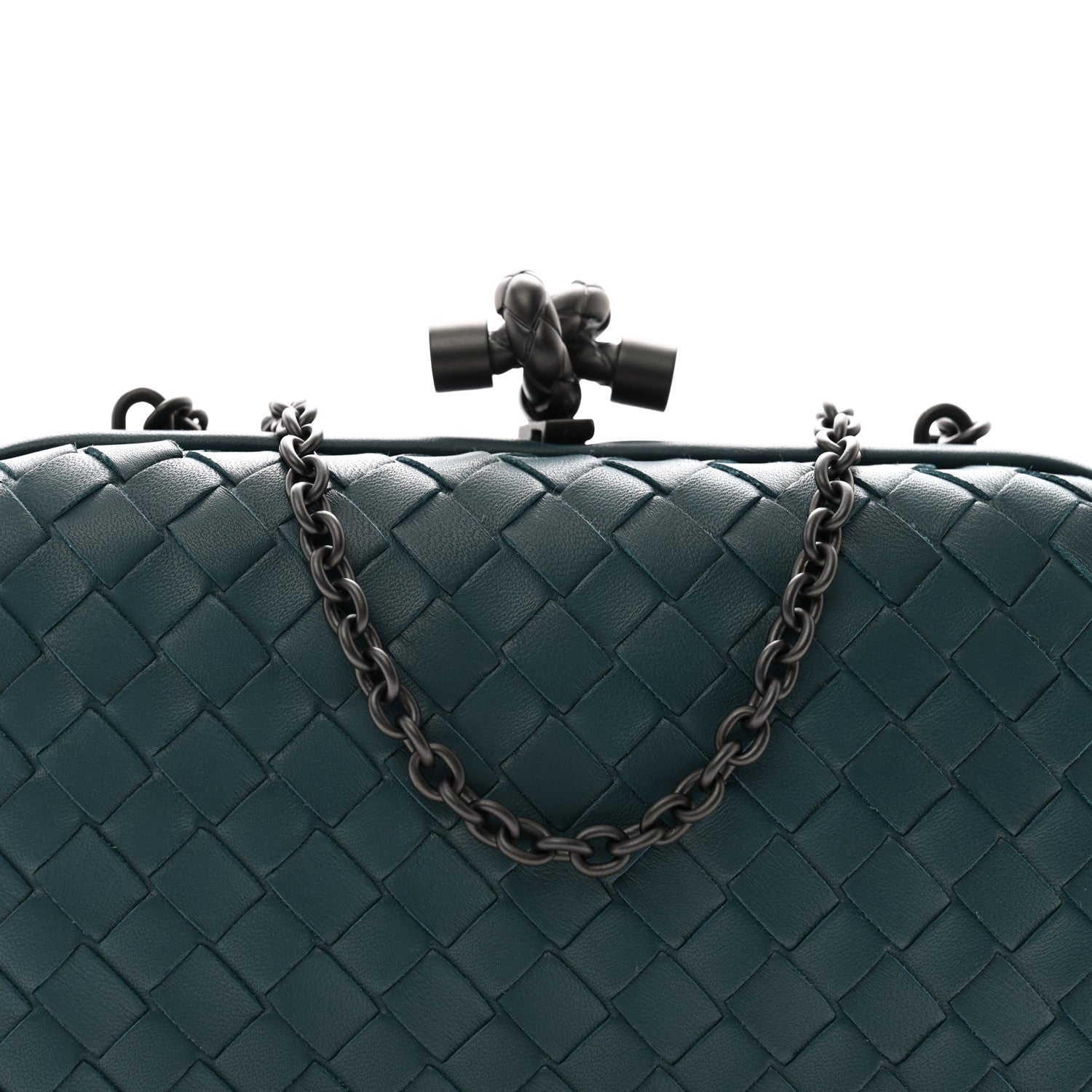 Bottega Veneta Nappa Intrecciato Chain Knot Clutch Mallard 7 of 9