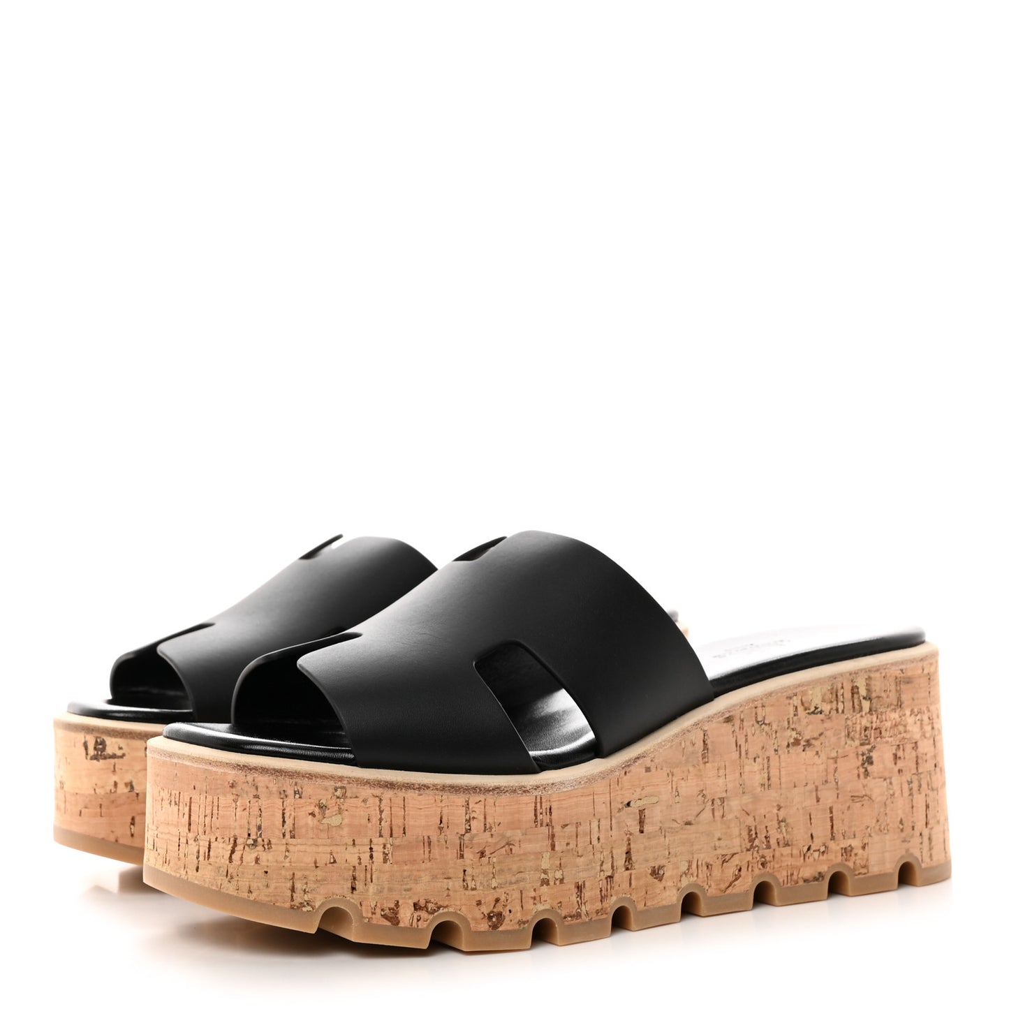 Calfskin Cork Eze 30 Sandals 38 Black
