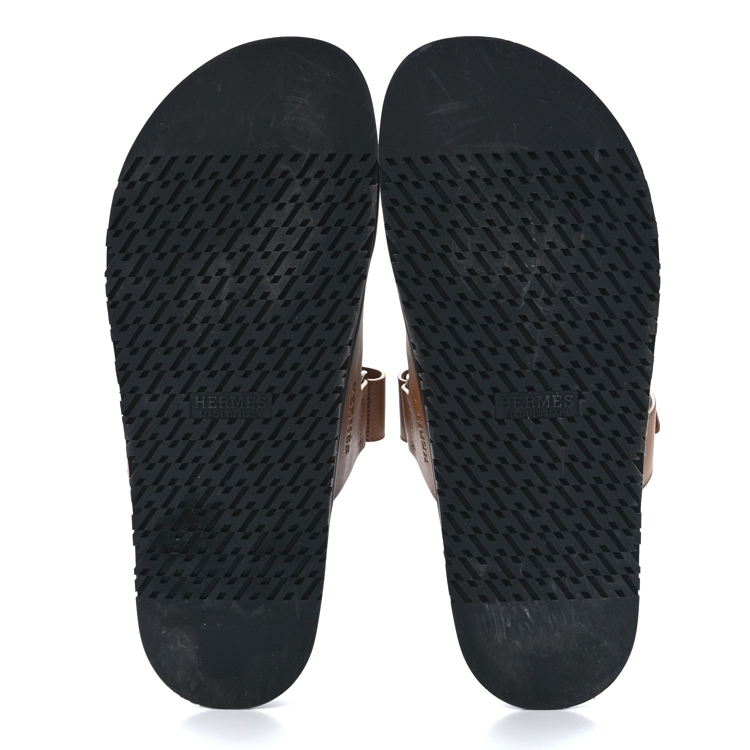 Hermes Calfskin Mens Chypre Sandals 44 Gold 5 of 8