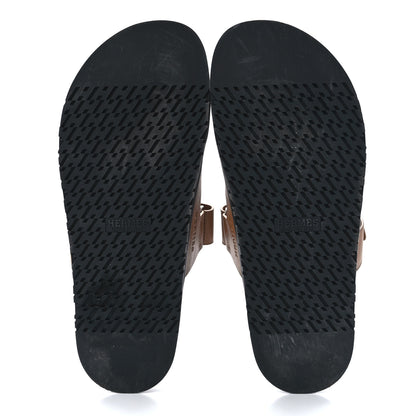 Hermes Calfskin Mens Chypre Sandals 44 Gold 5 of 8