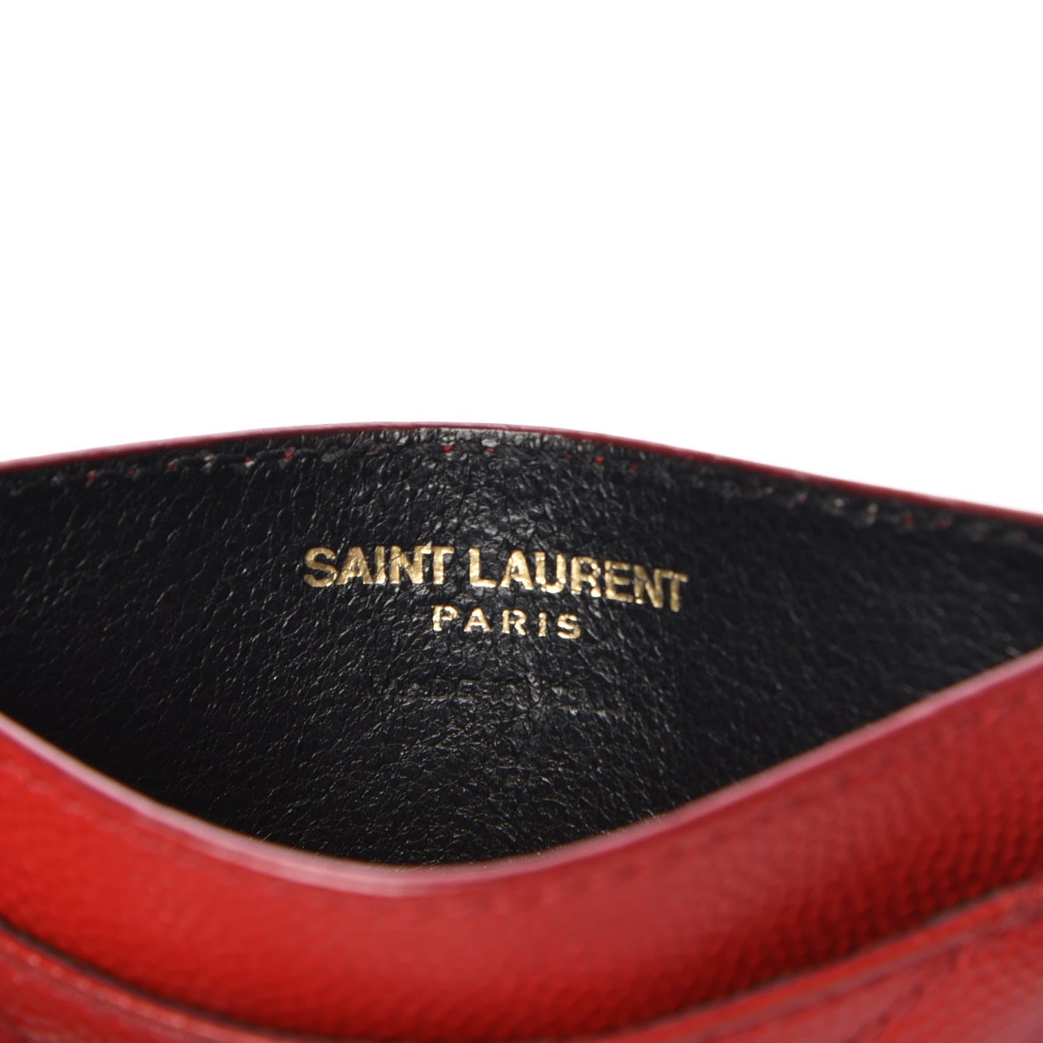 Saint Laurent Grain De Poudre Matelasse Chevron Monogram Credit Card Case Lipstick Red 8 of 9