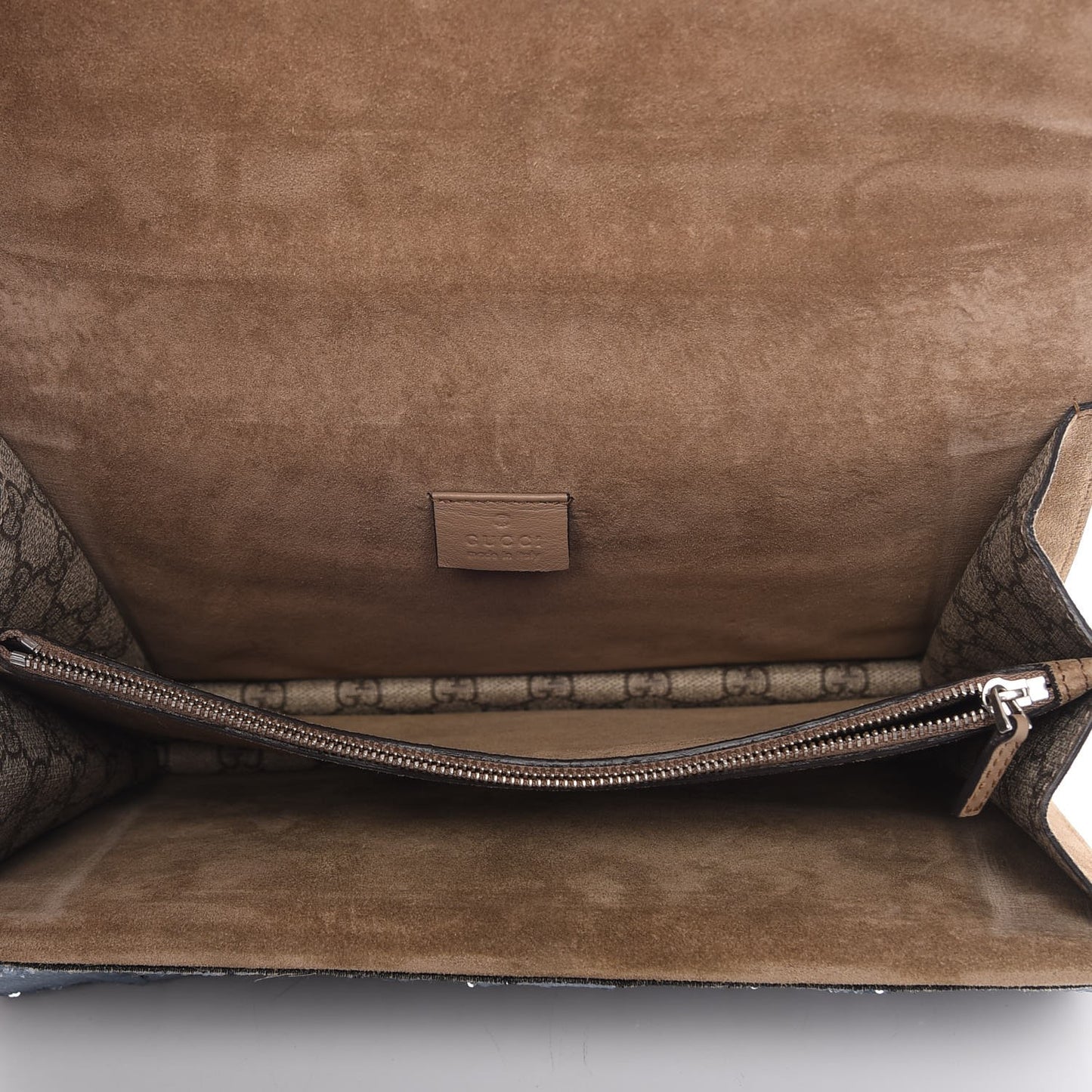 GG Supreme Monogram Lightning Embroidered Medium Dionysus Shoulder Bag Beige