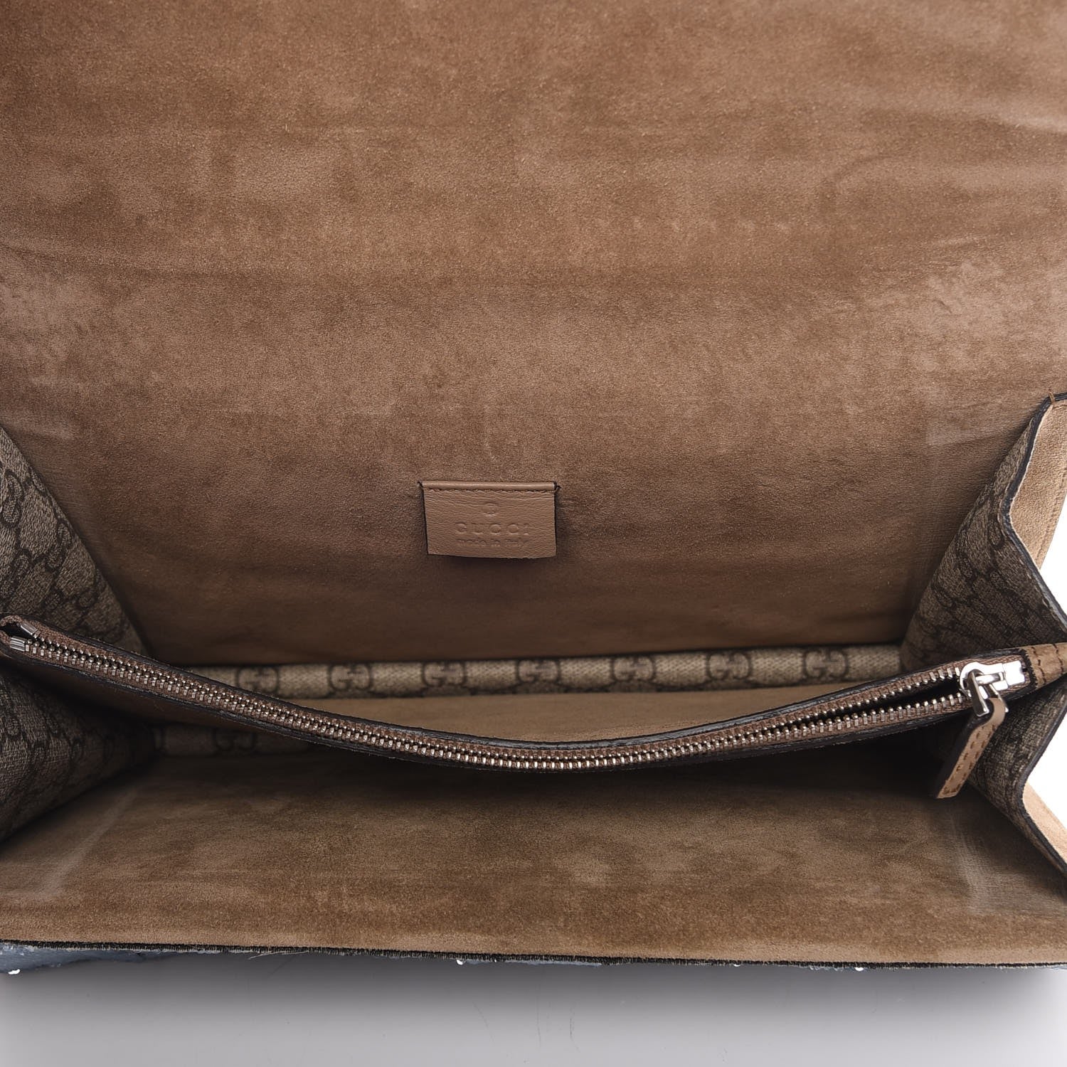 Gucci GG Supreme Monogram Lightning Embroidered Medium Dionysus Shoulder Bag Beige 5 of 9