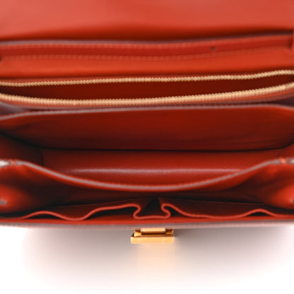 Celine Box Calfskin Medium Classic Box Flap Bag Dark Brick 5 of 11