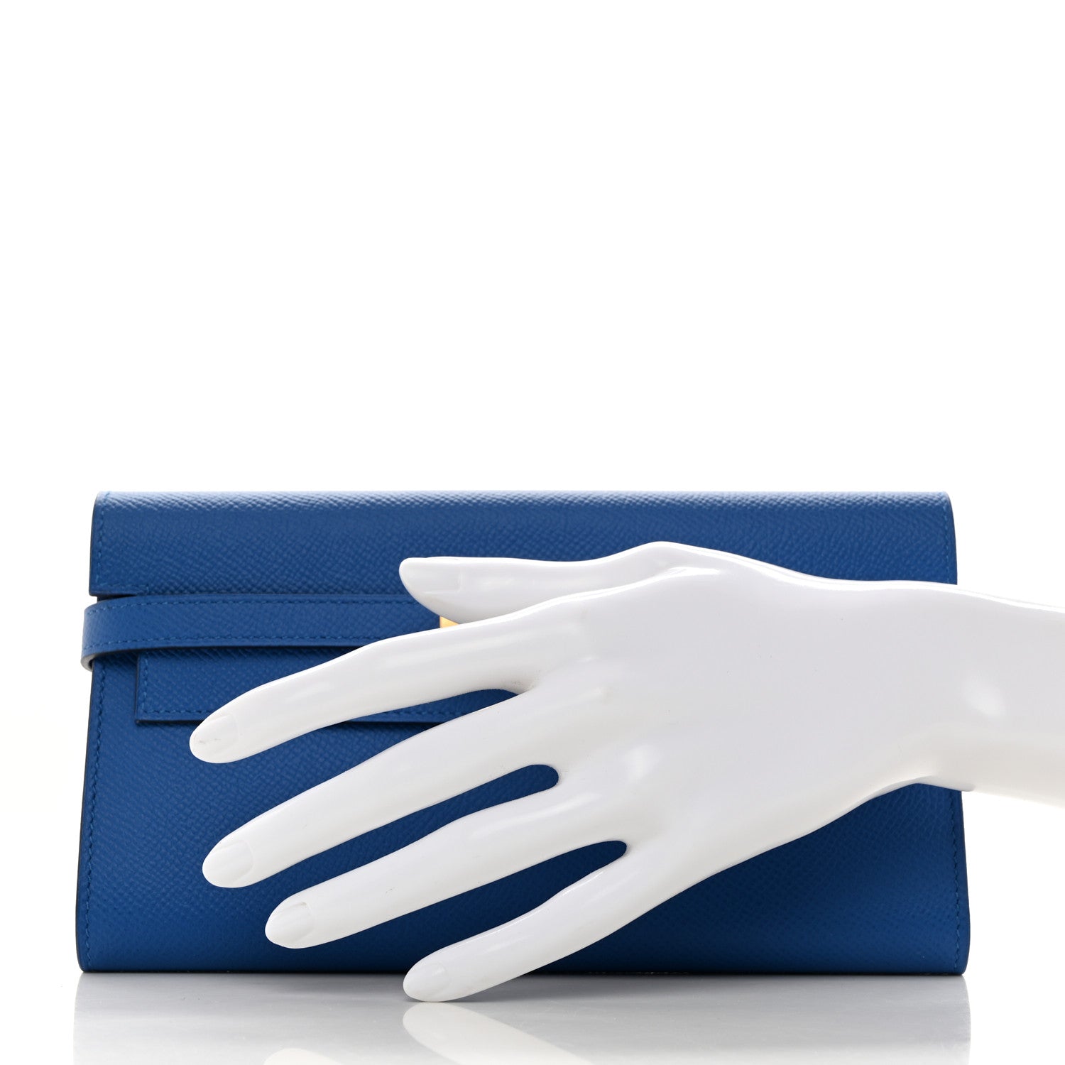 Hermes Epsom Kelly Longue Wallet Bleu Zellige 2 of 8