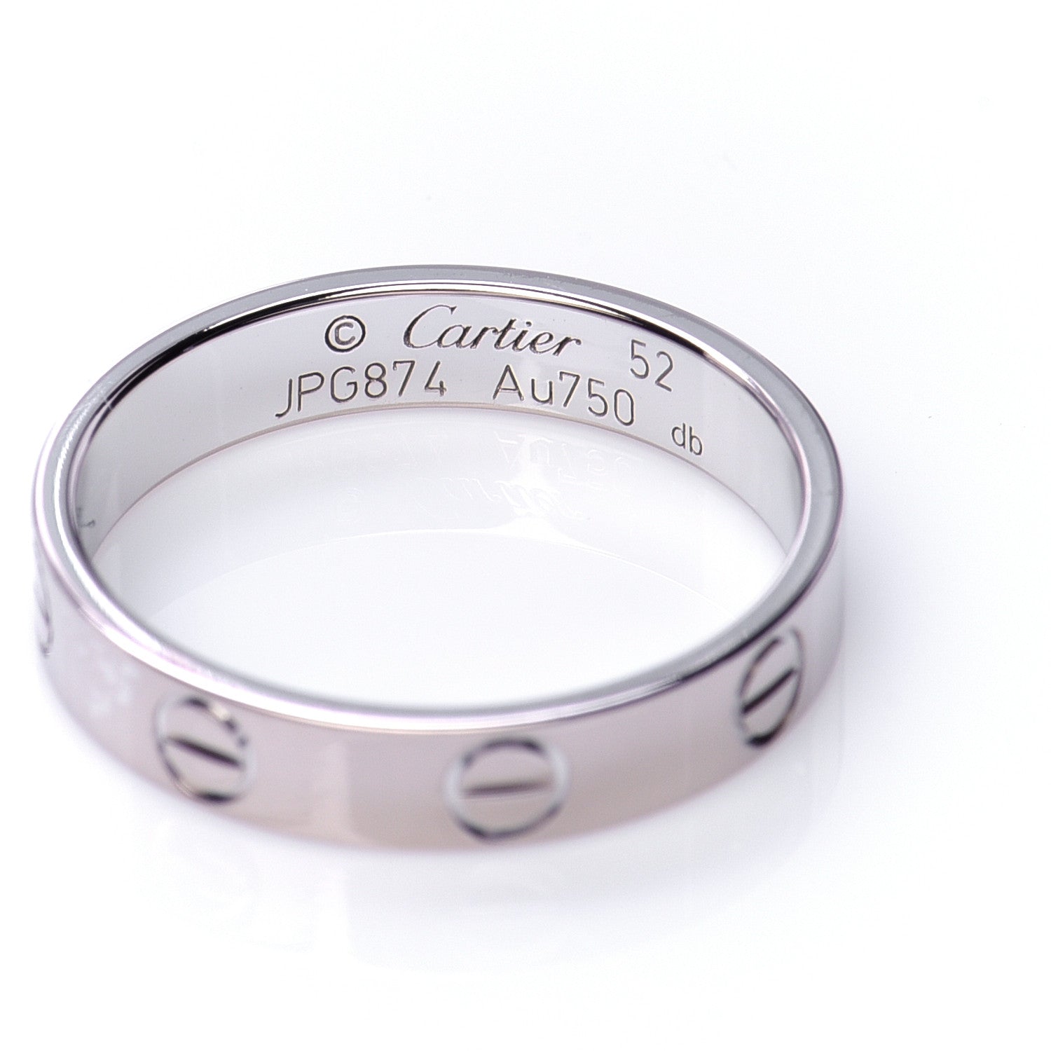 Cartier 18K White Gold 3.5mm LOVE Wedding Band Ring 52 6 5 of 8