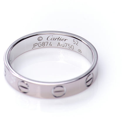 Cartier 18K White Gold 3.5mm LOVE Wedding Band Ring 52 6 5 of 8