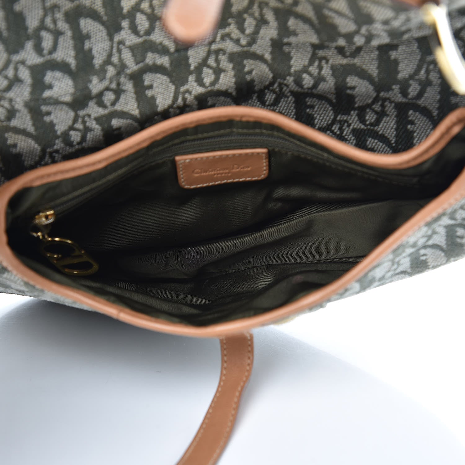 Christian Dior Monogram Saddle Bag Green 5 of 11