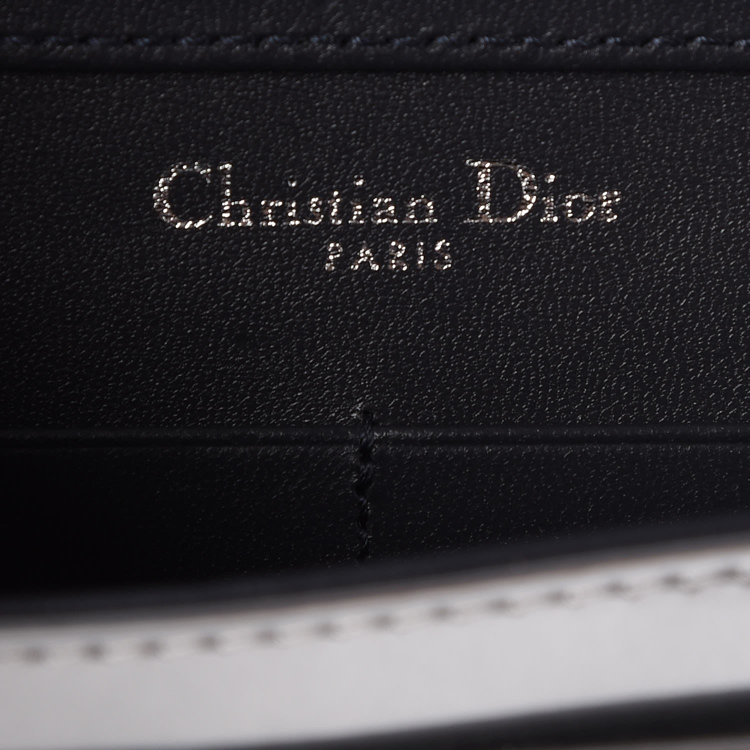 Christian Dior Metallic Patent Micro-Cannage Diorama Wallet on Chain Pouch Silver 6 of 7