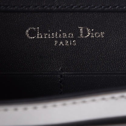 Christian Dior Metallic Patent Micro-Cannage Diorama Wallet on Chain Pouch Silver 6 of 7