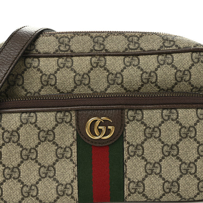 Gucci GG Supreme Monogram Textured Dollar Calfskin Web Small Ophidia Convertible Shoulder Bag Beige Ebony New Acero 8 of 14