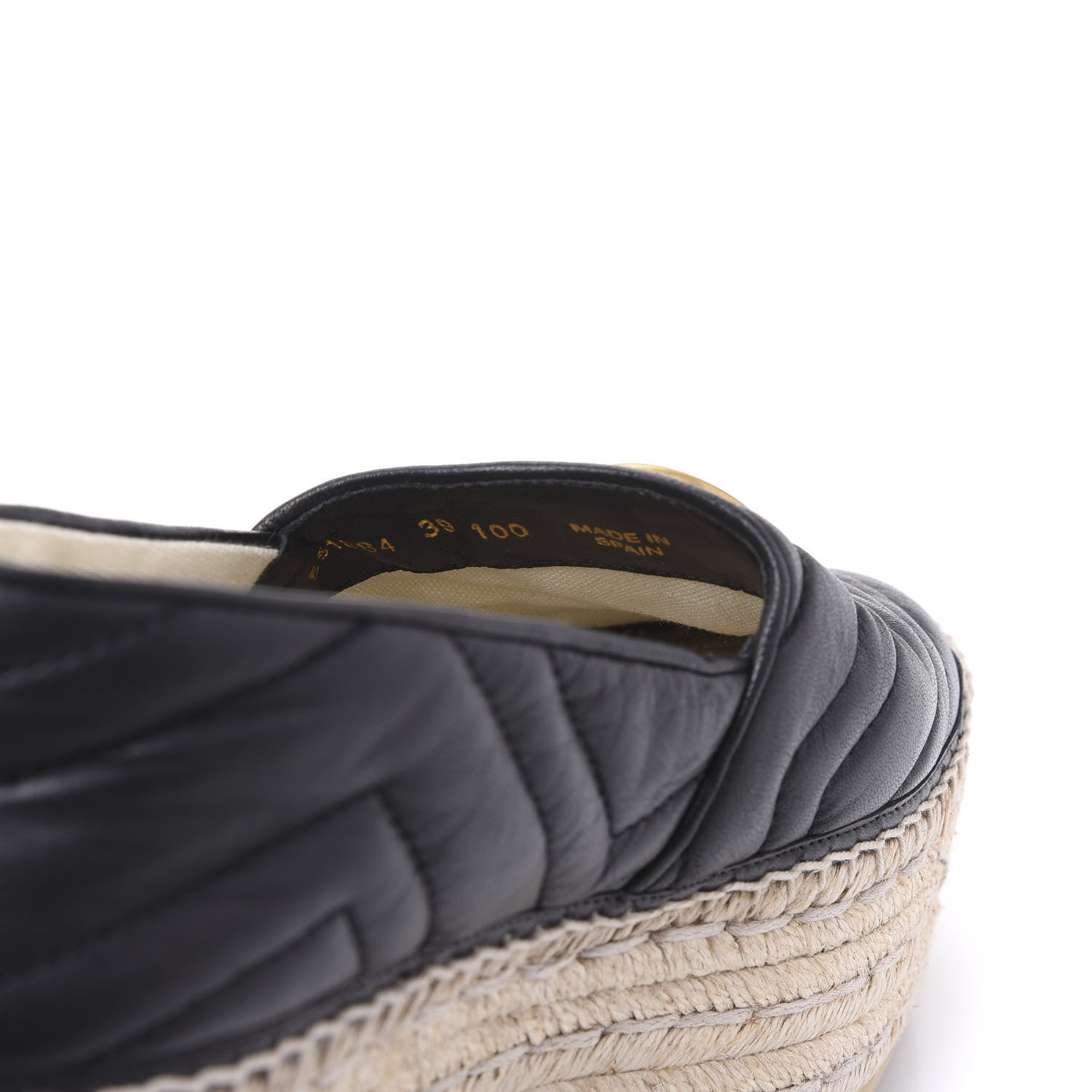 Gucci Nappa Matelasse GG Marmont Platform Espadrilles 39 Black 8 of 9
