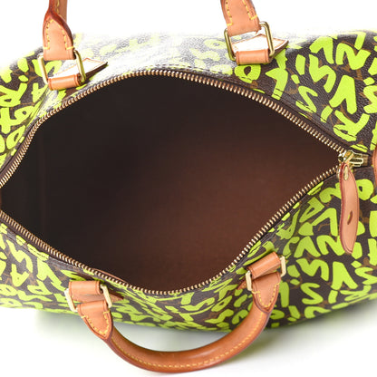 Louis Vuitton Monogram Graffiti Speedy 30 Green 5 of 10