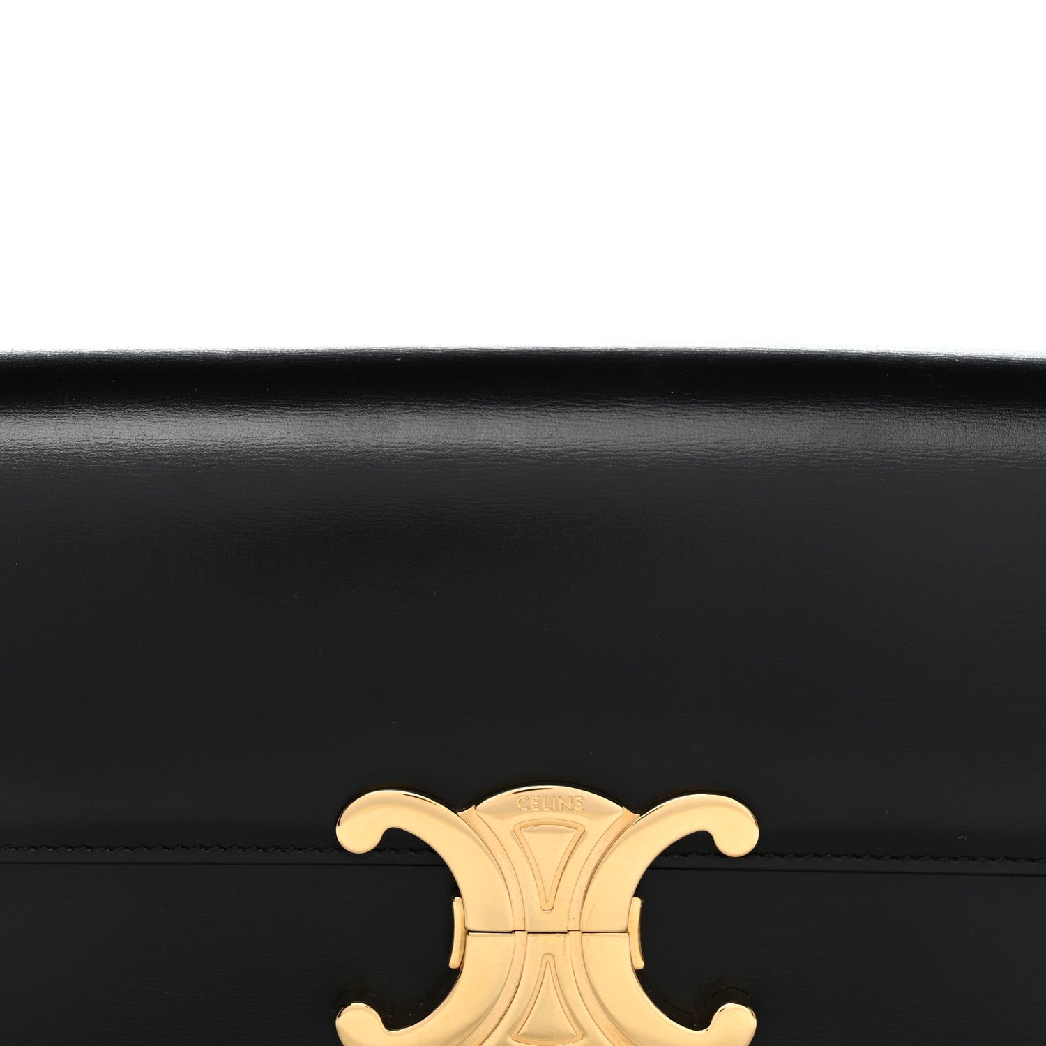 Celine Shiny Calfskin Triomphe Shoulder Bag Black 8 of 12