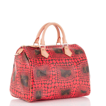 Louis Vuitton Monogram Kusama Town Speedy 30 Red 3 of 6