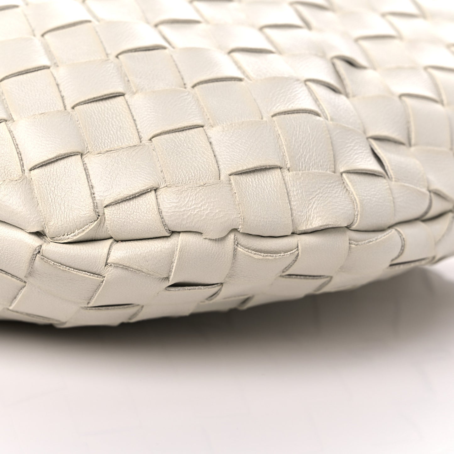 Nappa Intrecciato Medium Turn Pouch White
