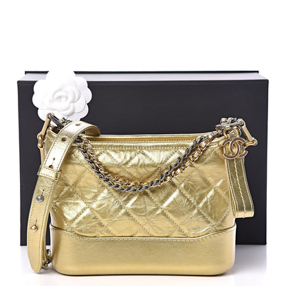 Chanel Metallic Aged Calfskin Quilted Small Gabrielle Hobo Gold 10 of 10