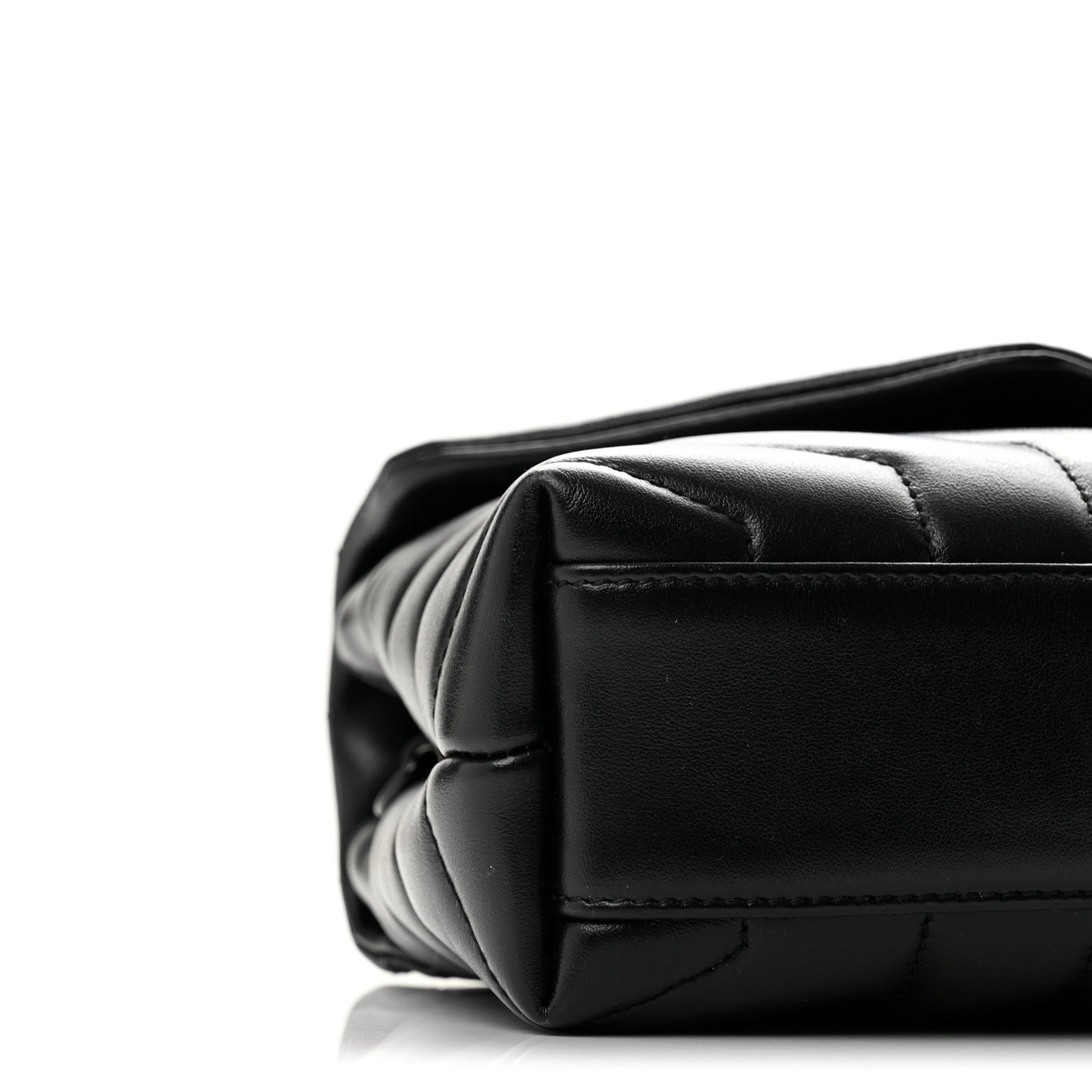 Calfskin Y Quilted Monogram Monochrome Toy Loulou Crossbody Bag Black