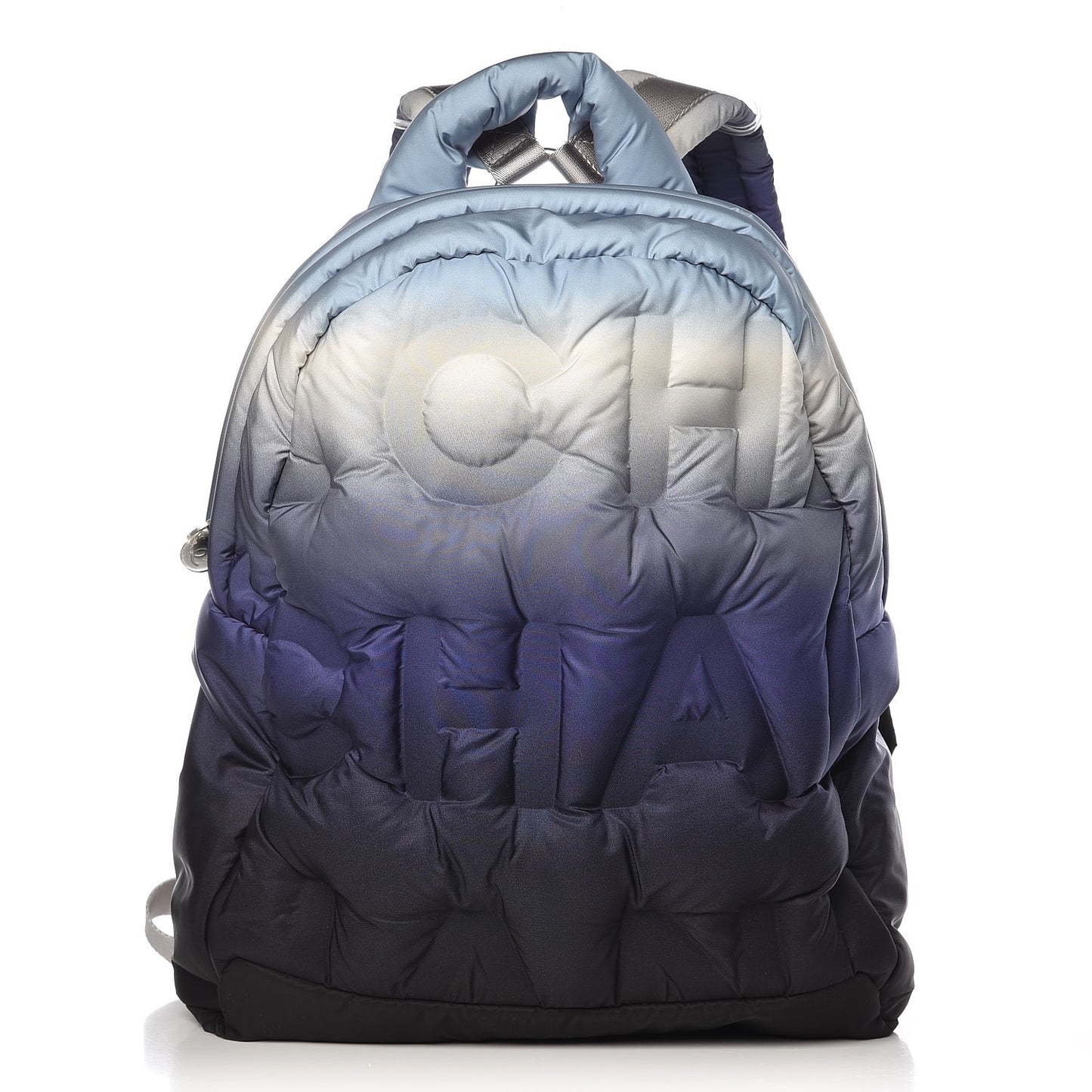 Nylon Embossed Small Doudoune Backpack Black Blue White