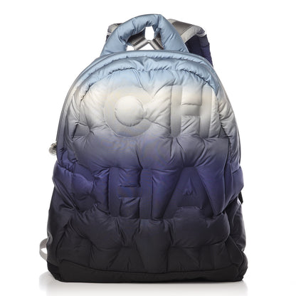 Chanel Nylon Embossed Small Doudoune Backpack Black Blue White 1 of 7