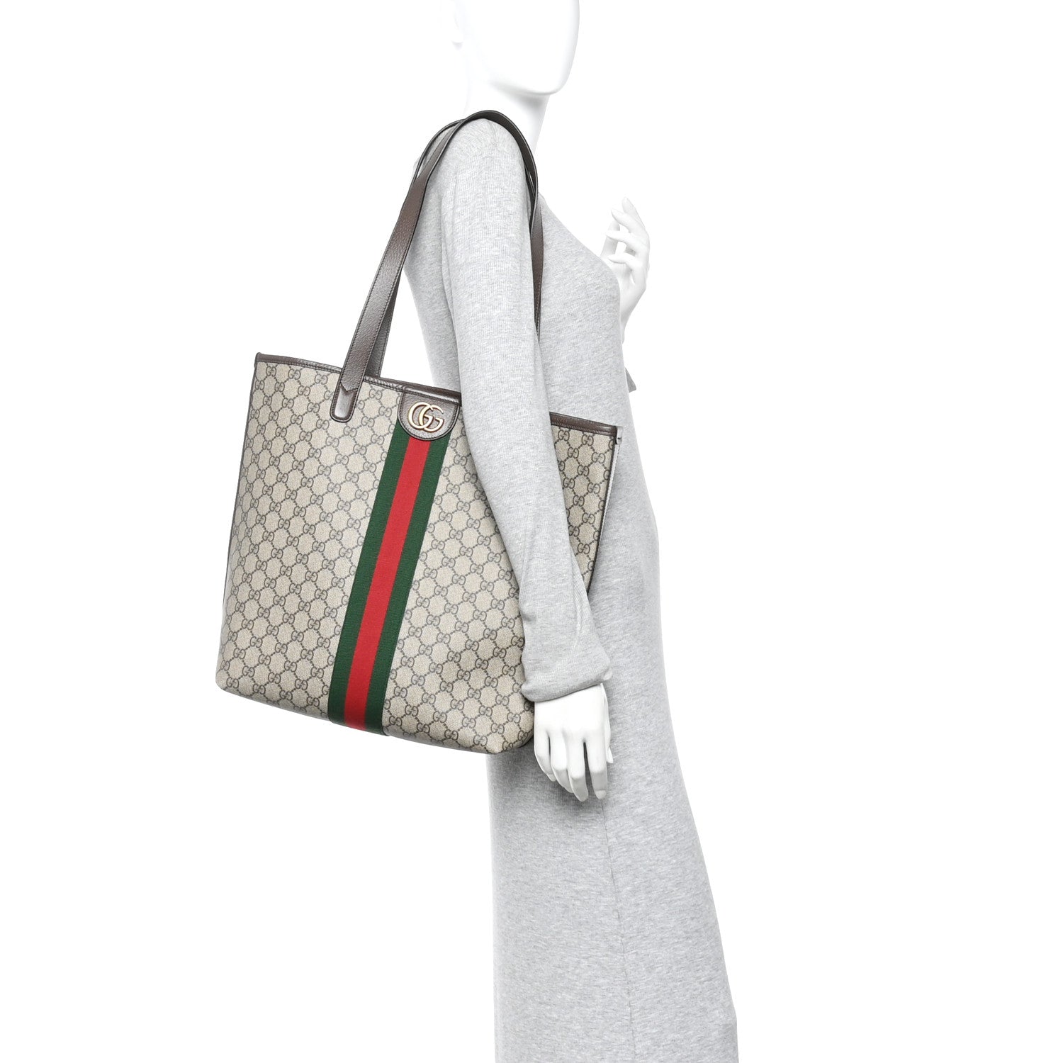 Gucci GG Supreme Monogram Medium Ophidia Tote Bag Brown 2 of 11