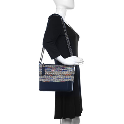 Chanel Tweed Calfskin Quilted Medium Gabrielle Hobo Navy 2 of 11