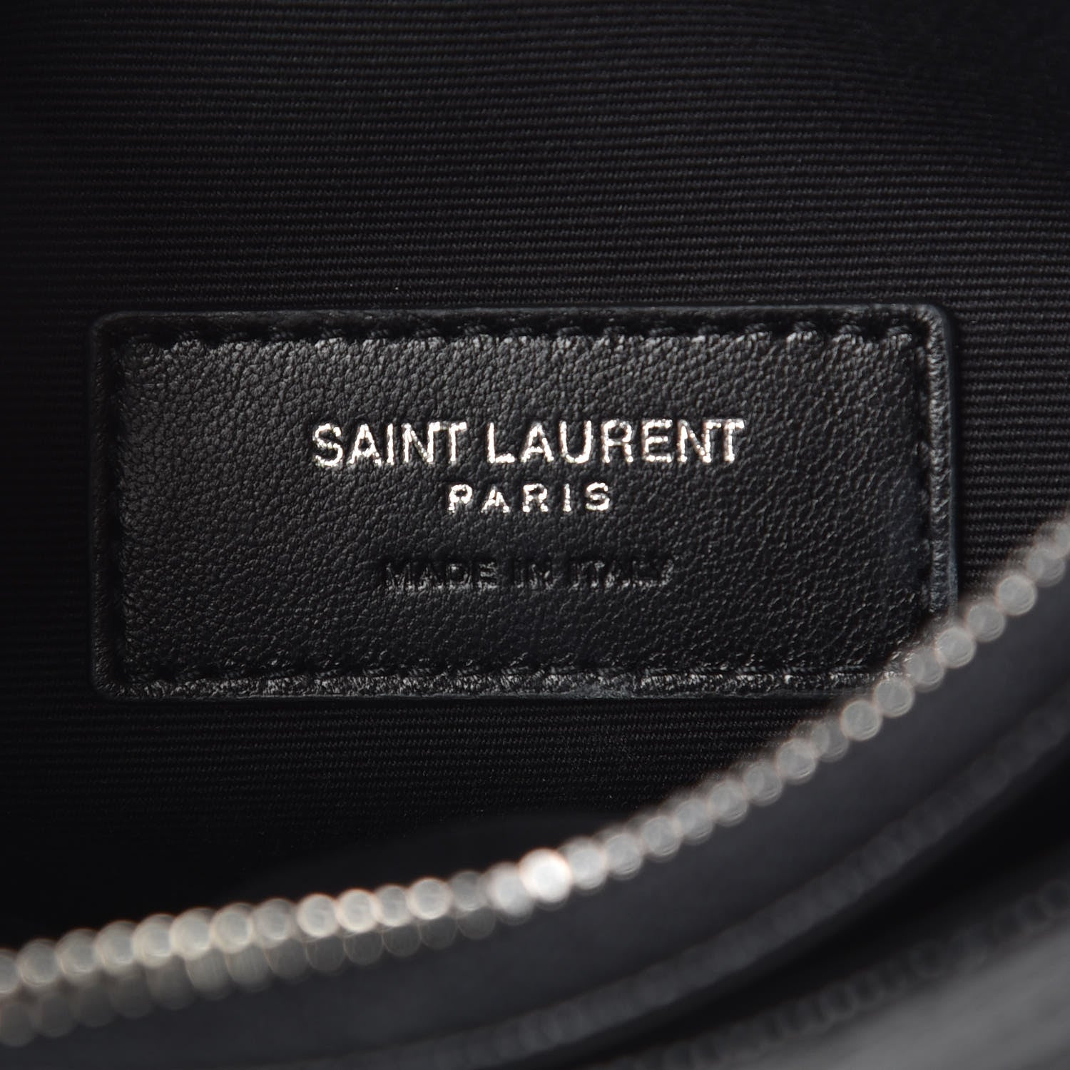 Saint Laurent Grain De Poudre Chevron Monogram Bill Pouch Black 6 of 8