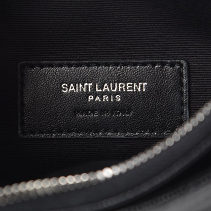 Saint Laurent Grain De Poudre Chevron Monogram Bill Pouch Black 6 of 8