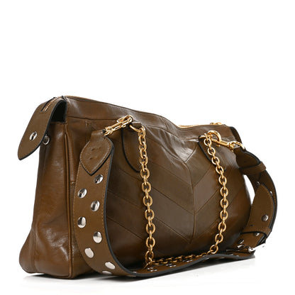 Valentino Garavani Shiny Nappa Crystal Chevron Patchwork Medium Panthea Bag Tundra 3 of 9