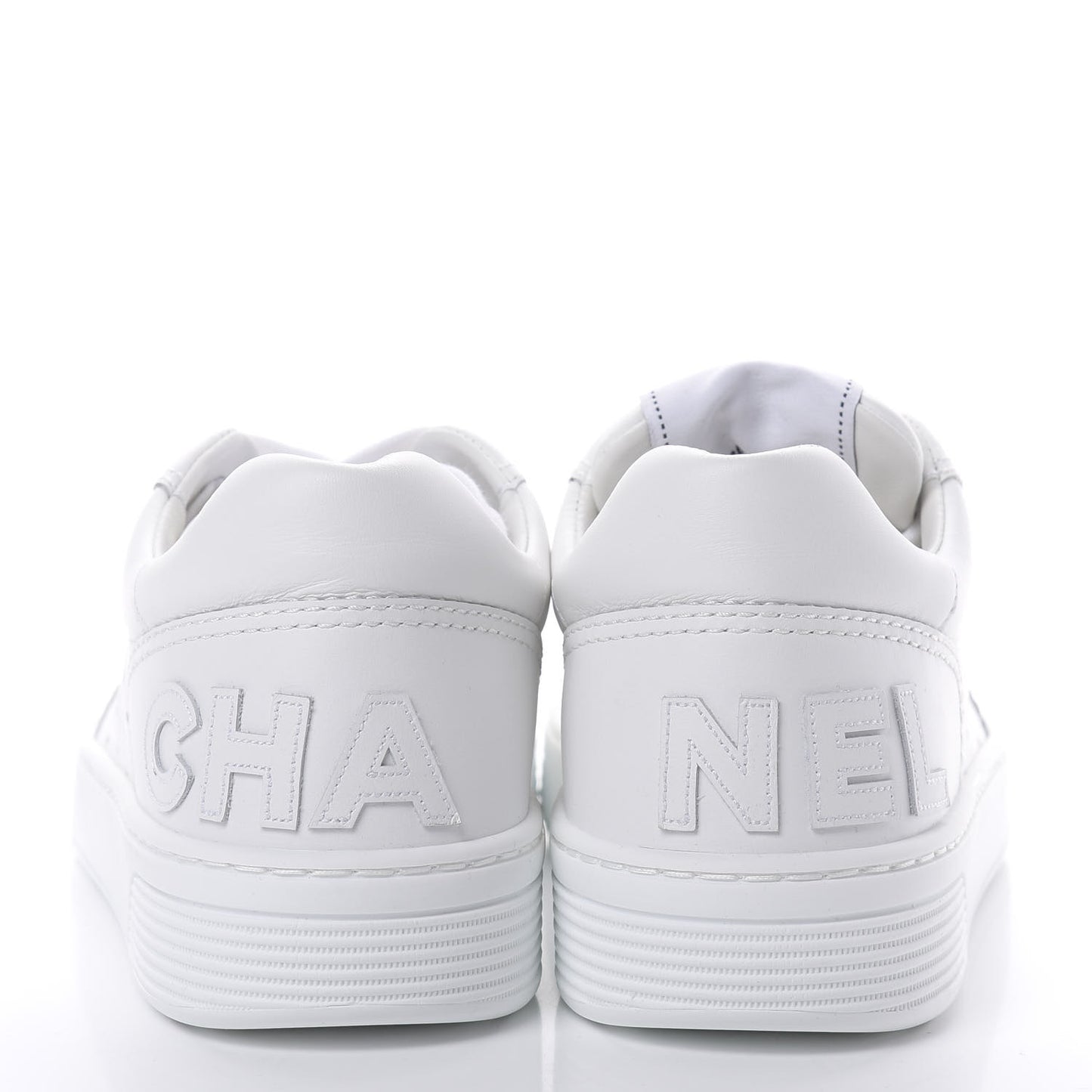 Calfskin Womens Logo Sneakers 38.5 White