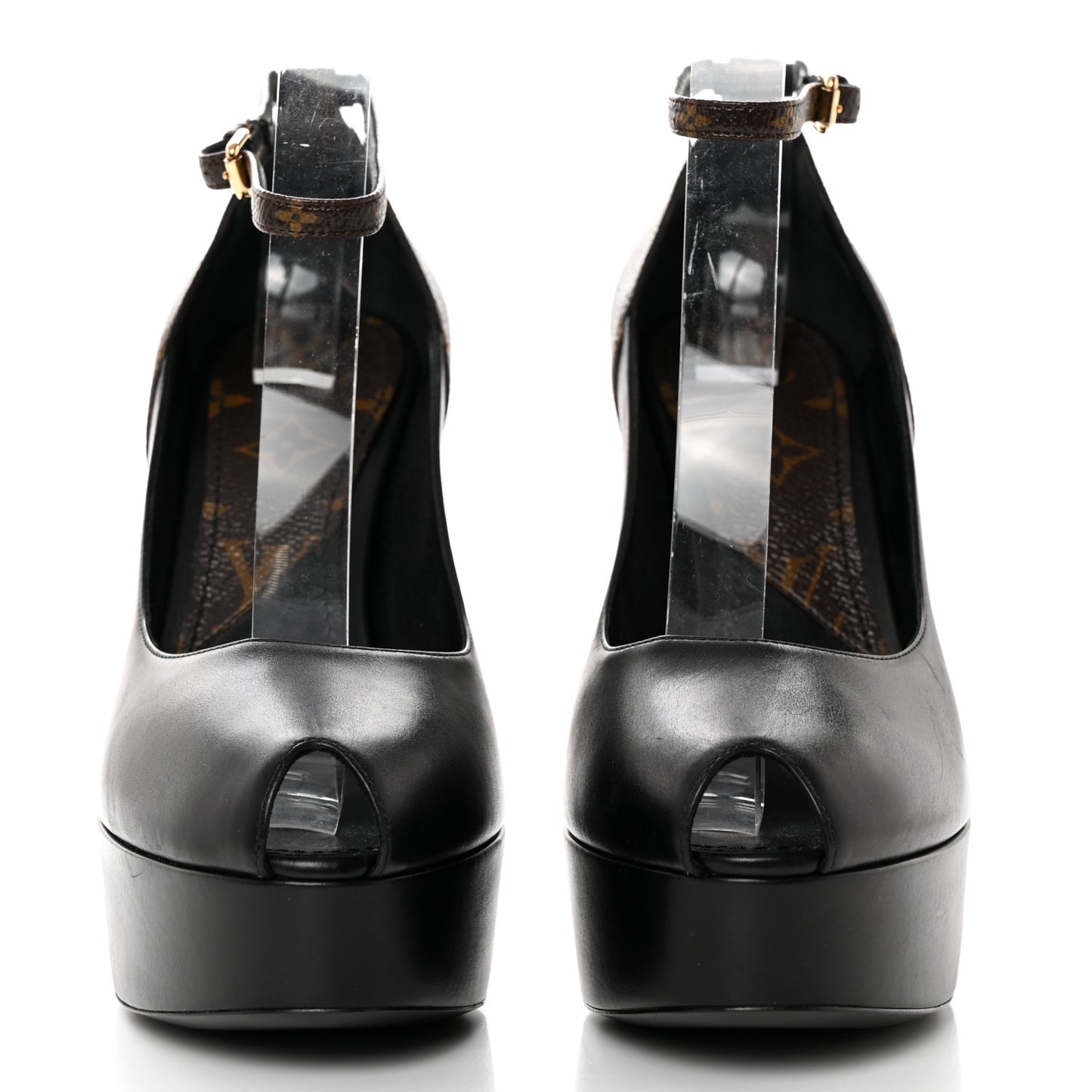 Calfskin Monogram Afterglow Platform Pumps 39 Black