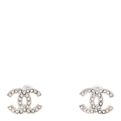Chanel Crystal CC Earrings Silver 1 of 5