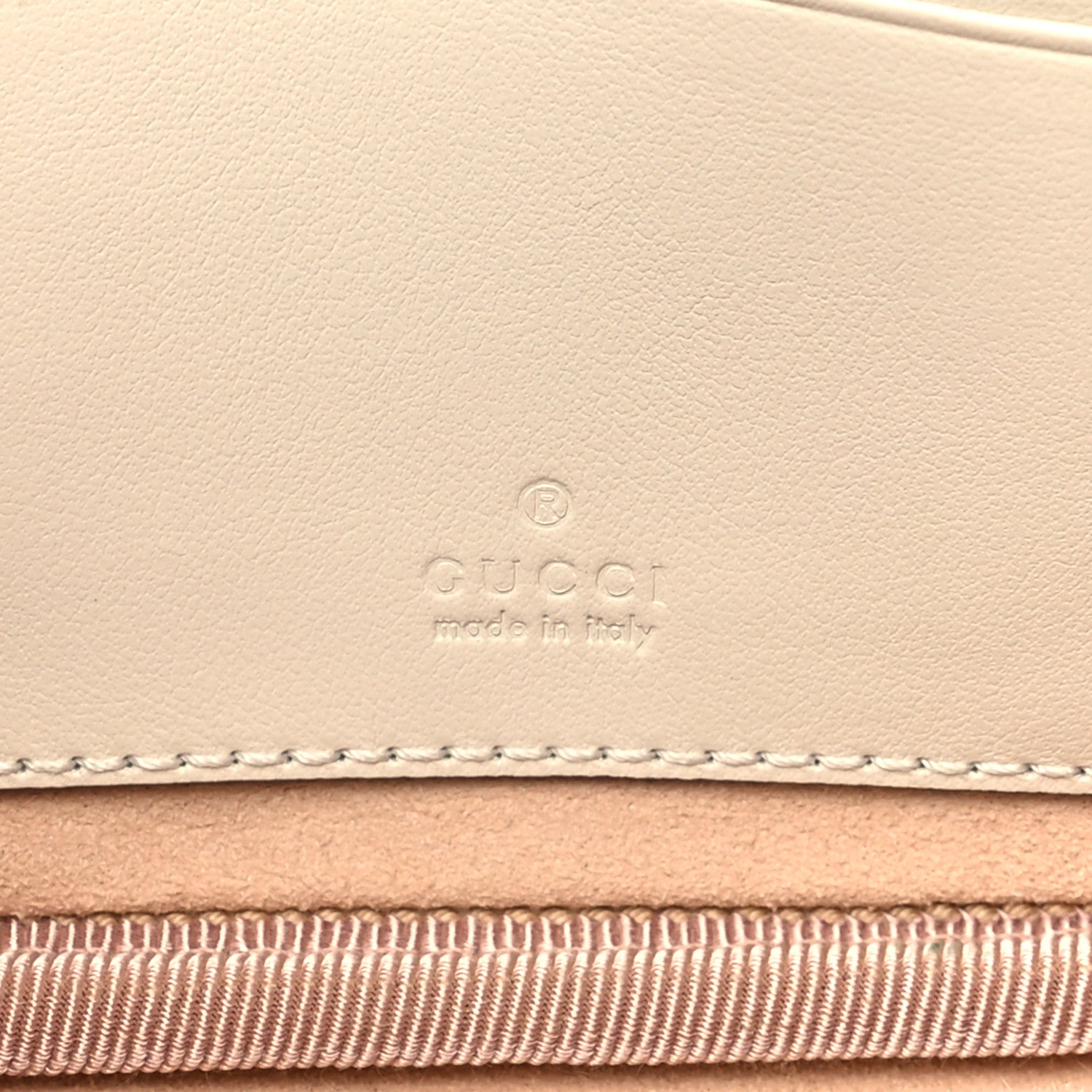 Gucci Calfskin Matelasse Mini GG Marmont Chain Crossbody Bag Mystic White 8 of 14