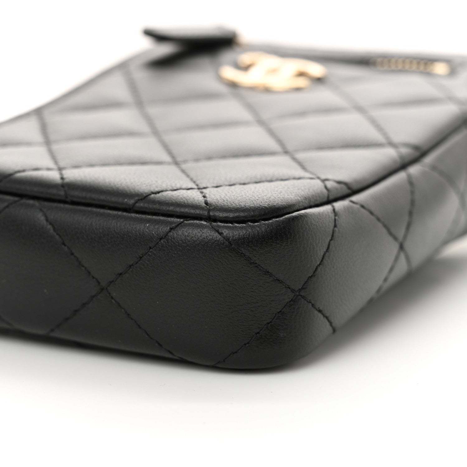 Chanel Lambskin Quilted CC Phone Holder Black 9 of 11
